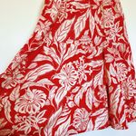 Deep Orange Linen Blend Summer Dress Red Size M Photo 1