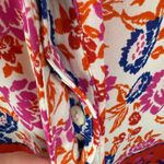 Rose + Olive Floral Smocked Tunic Top Size 1X Multicolor Lightweight Boho Office White Photo 1