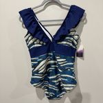 NWT Averie Size Large Retro One Piece in Alaska Print Blue White Photo 6