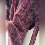 Natori  Private Luxuries Leopard Animal Print Ultra Soft Fleece Long Robe Purple Photo 7