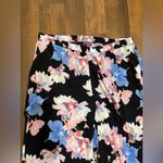 Vince Camuto  Black Floral Pants with Pink and Blue Photo 7