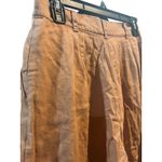 ASOS Tan Linen Blend Pleated Cropped Wide Leg Pants Casual Womens‎ Photo 8