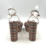 Loeffler Randall  Natalia Plaid Platform Bow Heels Brown Pink Photo 7