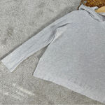 Athleta  Rest Day Hoodie Sweater Knit Light Gray Pima Cotton Silk Blend Size XS Photo 5