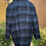 Coach  blue & black plaid winter peacoat Photo 6