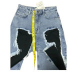 You Wanna Wide Leg Distressed Raw Hem Jeans NWT Baggy Y2K Patches‎ Grunge Size 28 Photo 1