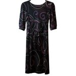 Hypnotik Black Swirl Print Faux Wrap Dress 3/4 Sleeve Women's Size Medium Photo 2