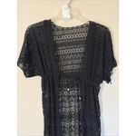 Power Flower Black Open Knit Swim Beach‎ Cover Up Resort Lounge Travel Medium Photo 2