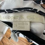 Cooper and Ella  Black & White Rose Floral Pattern Double Strap Blouse, Size M Photo 5