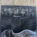 American Eagle  Outfitters Black Jean Shorts Frayed Hem Size 6 Super Stretch Photo 4