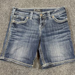 Silver Jeans Silver Suki Flap Jean Shorts Womens 27 Blue Stretch Photo 0