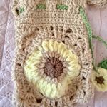 Crochet Sunflower Crossbody Bag Tan Photo 1