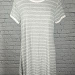 Mossimo Supply Co . Gray White Skater Stretchy Striped Dress XXL Photo 0