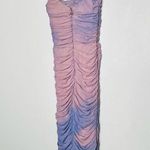 Nookie Blue Purple Ombre Corseted Sheer Overlay Bodycon Midi Dress Size Small Photo 3