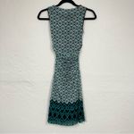 Kay Unger  Printed Ruched Mini Bodycon Dress XS Teal Black & White Y2K Baddie Photo 9