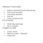 SO Juniors'  size small wide-leg linen pants pull on front back pockets flaw nwt Photo 1