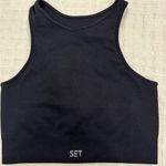 Set Active  High-Neck Razor-Back Ribbed Tank in Onyx, Size M/L, Like New! Photo 2
