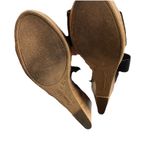 American Eagle  Women's Ryan Wedge Sandals Black Cork Heel Straps Size‎ 10 Photo 2