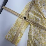 Skies Are Blue  Blazer Womens Small‎ Yellow Linen Blend Lightweight Floral Jacket Photo 7
