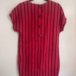 Chetta B Vintage 80s . Peter Novello Sherrie Bloom Red Blue Stripe Linen Dress M Photo 1