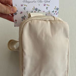 Sz Small Beige Adjustable Belt Crossbody Travel Bag Zipper Pockets Photo 0