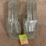 Forever 21 Barbie Glitter Jelly Block Heels, Clear/Glitter, Size 7, NWT Photo 1