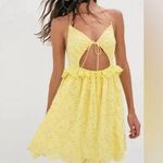 For Love & Lemons Natalie dress Yellow Eyelet Sundress NWT cutout Photo 0