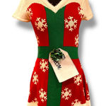 'Tis the Season Nordic Faux Fur Ugly Christmas Sweater Dress Medium Stretchy Photo 0