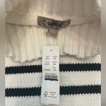 J.Crew Ivory Black Cotton Turtleneck Sweater in Stripe Size XS NWT Photo 3