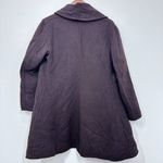 Eileen Fisher Chocolate Brown Cardigan Sweater Shawl Collar Open Front Wool Photo 5