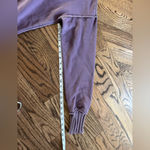 Evereve  Rib Trim Sweatshirt Washed Plum Crewneck Cotton Blend Small Ribbed Cut Photo 7