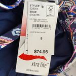 Lands' End NWT Retro Paisley Tie Front Tankini Swim Top Multicolor Size 8 Modest Photo 7