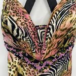 Mori Lee  Formal Gown Maxi Animal Print Plunging Neckline Sleeveless Size 4 Photo 6