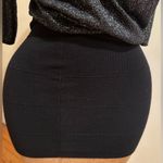 EXPRESS Black & metallic Silver Cowl Neck Lose Fit. Tight Mini Skirt Dress Sz SP Photo 2