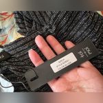 TOI ET MOI M Metallic Silver Black Ribbed Cocktail Dress Size M Photo 10