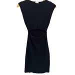 Wilfred Free Cutout Ribbed Mini Dress Black Sleeveless Bodycon Aritzia S LBD Photo 2