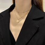 14K Rose Gold Plated Layered Pendant Necklace for Women Photo 4