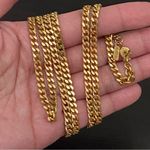 Monet Vintage Gold Plated Miami Cuban Link Vermeil 36-inch Long Necklace Photo 5