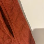 Wooly Bully Velvet Suede Quilted Full Zip Vest faux fur trim orange size small Photo 3