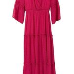 Faeriesty Swiss Dot Surplice Neck Flounce Sleeve Ruffle Hem Dress Photo 5