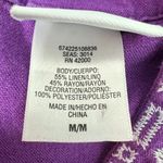 Jaclyn Smith Linen Blend Embroidered Bohemian Sleeveless Purple Dress Women's M Photo 7