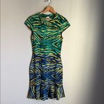M MISSONI Zebra Jacquard Dress 8 Blue Photo 3