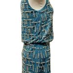 Cache Beaded Sleeveless Mini Dress Green Gold 6 Photo 4