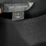 St. John Black Wool Blend One Shoulder Dress Size 6 Asymmetrical Sleeve Photo 5