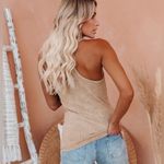 Mustard Seed NWT  Racer Back Tank In Washed Tan Photo 1