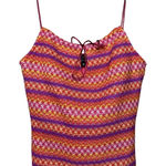 Hot Kiss VTG 90s  Women's Small Tank Top Striped Mod USA Made Pink Fairy Fitted Photo 0