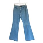 EXPRESS NWOT  Mid Rise Light Wash '70s Flare Jeans BLUE Ultra Hyper Straight Jean Photo 1