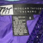 Morgan Taylor Evening dress silk beaded long sleeve V-neck vintage size 8 Photo 3
