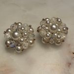 Vintage Beaded Faux Pearl AB Cluster Clip Photo 1