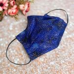 Blue Gold Metallic Face Mask Multiple Photo 1